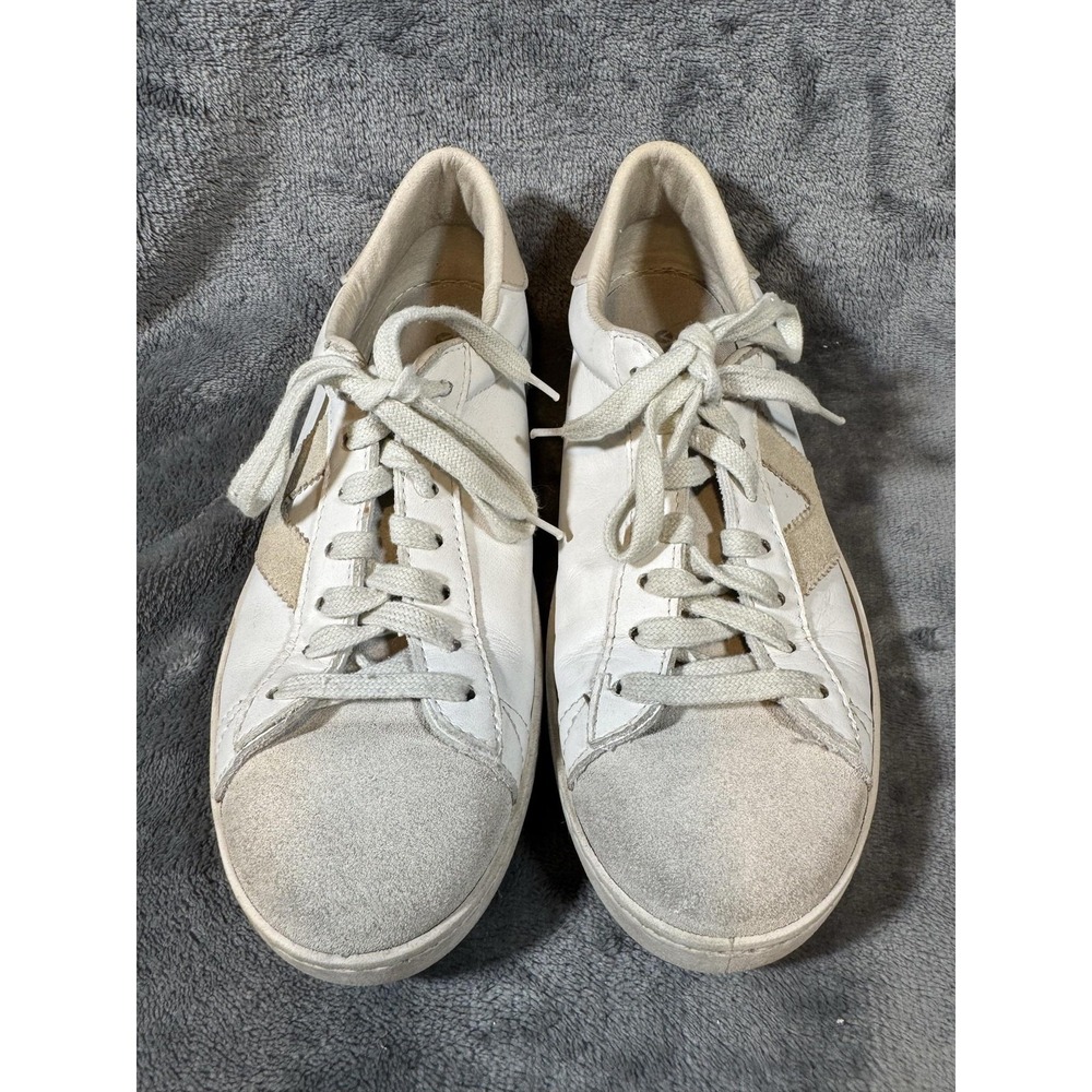 Victoria Shoes Womens Size 6.5 White Leather Suede Low Top Casual Sneakers Spain - Picture 2 of 12